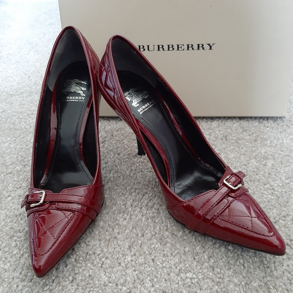 Burberry high heels.  Color- Berry.  Size 37.5 (6 1/2)